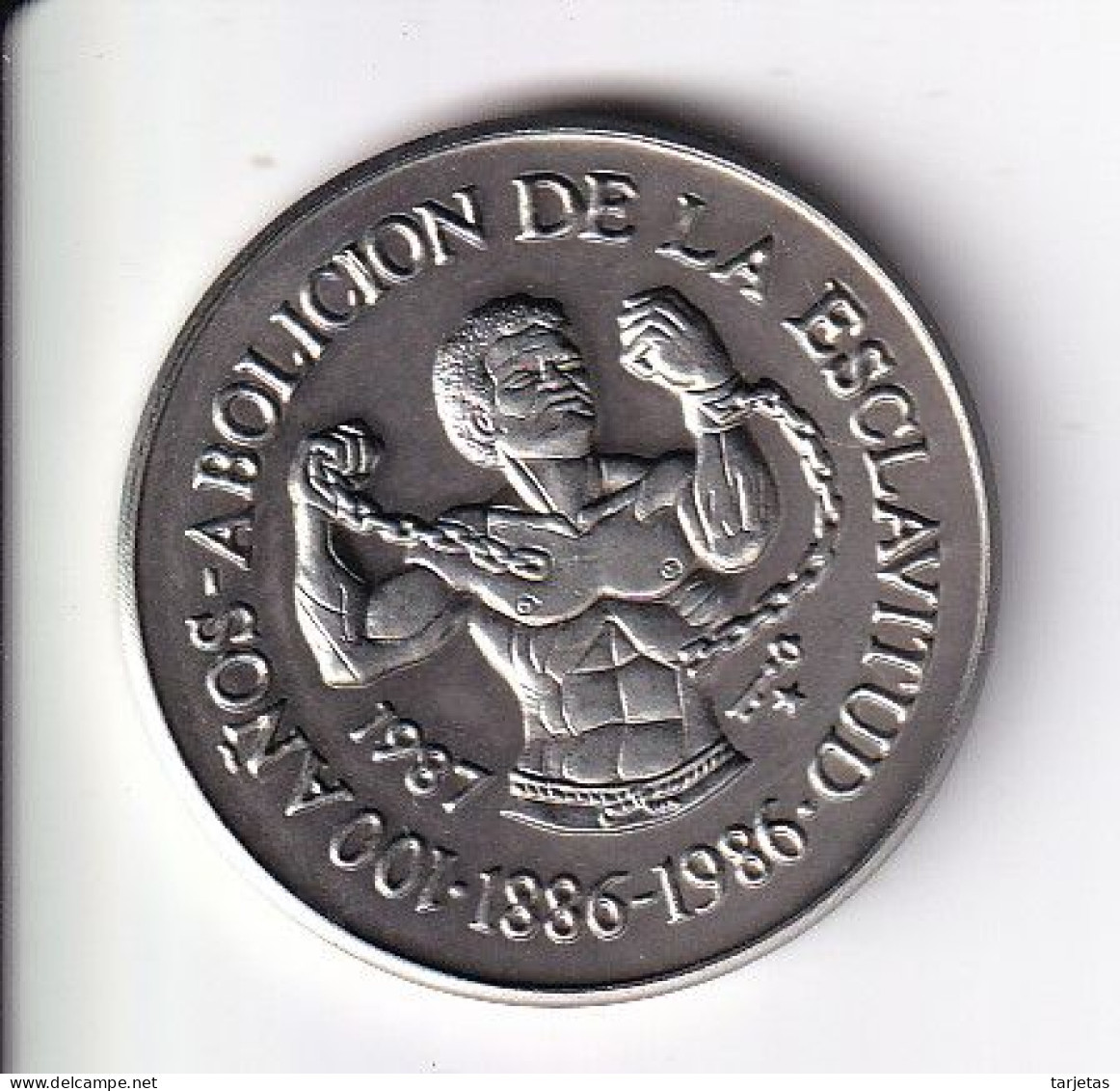 MONEDA DE CUBA DE 1 PESO DEL AÑO 1987 - ABOLICION DE LA ESCLAVITUD (COIN) (NUEVA - UNC) - Kuba