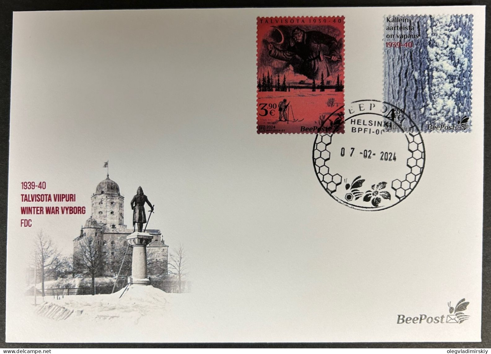 Finland Finnland Finlande 2024 Winter War 1939-40 BeePost FDC Set Of 2 Stamps - FDC