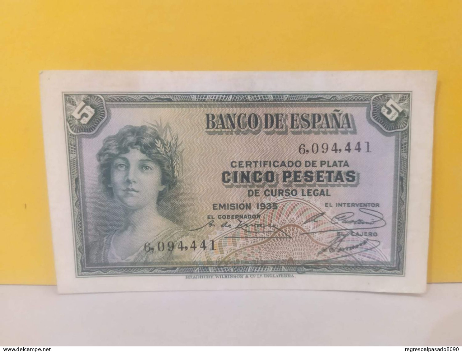 Antiguo Billete De 5 Pesetas Año 1935 - 5 Peseten