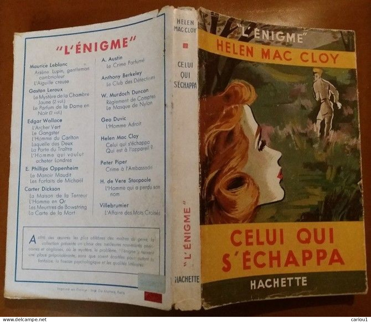 C1 Helen McCLOY Celui Qui S Echappa L ENIGME 1948 EO Avec JAQUETTE Basil Willing Port Compris France - Hachette - Point D'Interrogation