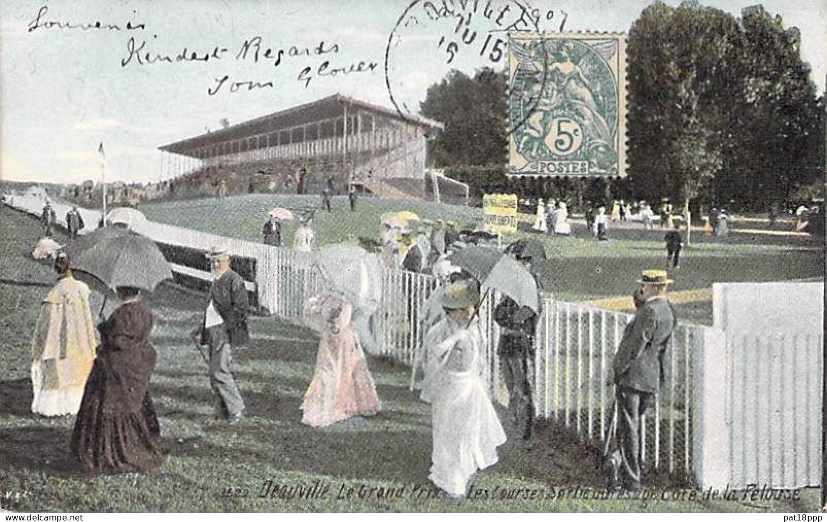 COURSES HIPPIQUES : 14 - DEAUVILLE : Le Grand Prix - Les Courses - Sortie Du Pesage - CPA Colorisée - Calvados - Paardensport