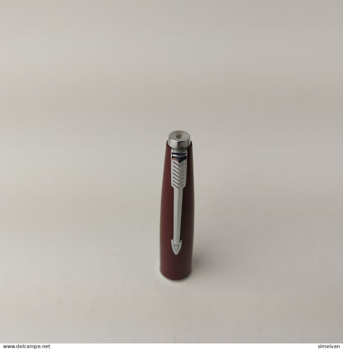 Vintage Fountain Pen Parker 45 Dark Red Chrome Fine Nib Made In England #5481 - Schreibgerät