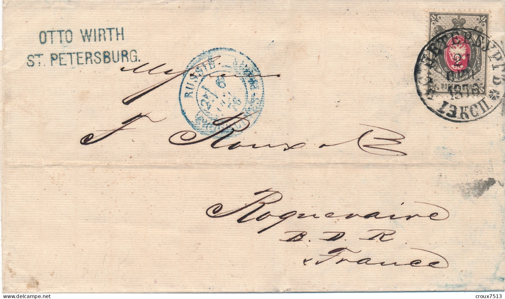 1876 Saint-Petersbourg à Roquemaire TTB. - Storia Postale