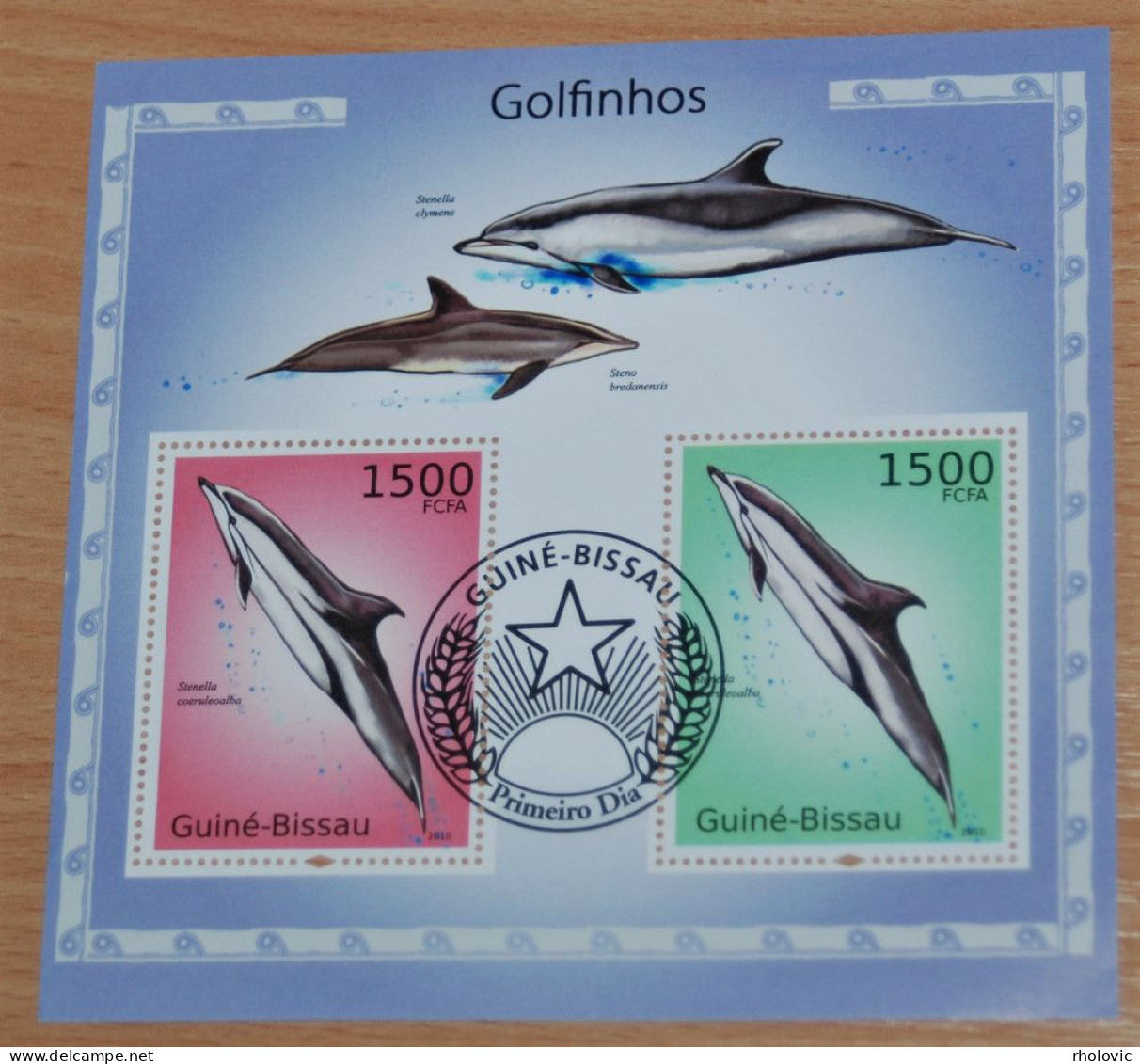 GUINE - BISSAU 2010, Dolphins, Marine Mammals, Fauna, Mi #B868, Souvenir Sheet, Used - Dolphins