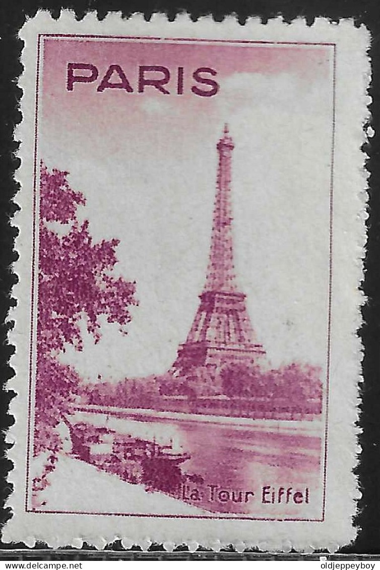VIGNETTE CINDERELLA Reklamemarke LA TOUR EIFFEL EIFFEL TOWER PARIS FRANCE - Monuments