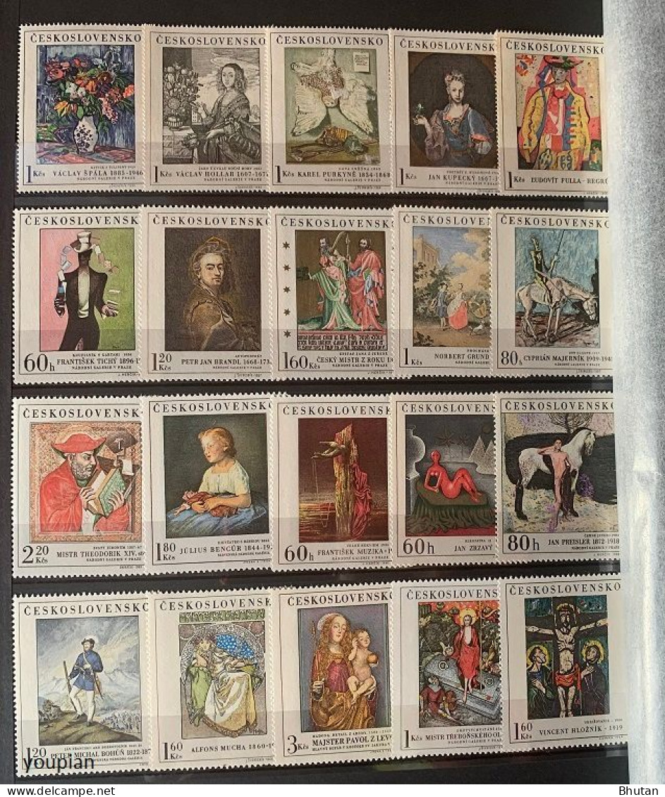 Czechoslovakia And Czechia 1966-2020, Art On Stamps, MNH Stamps Set - Neufs