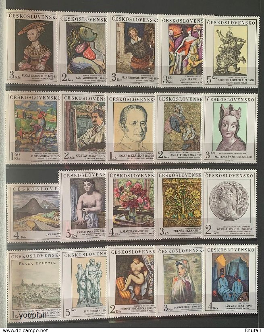 Czechoslovakia And Czechia 1966-2020, Art On Stamps, MNH Stamps Set - Neufs