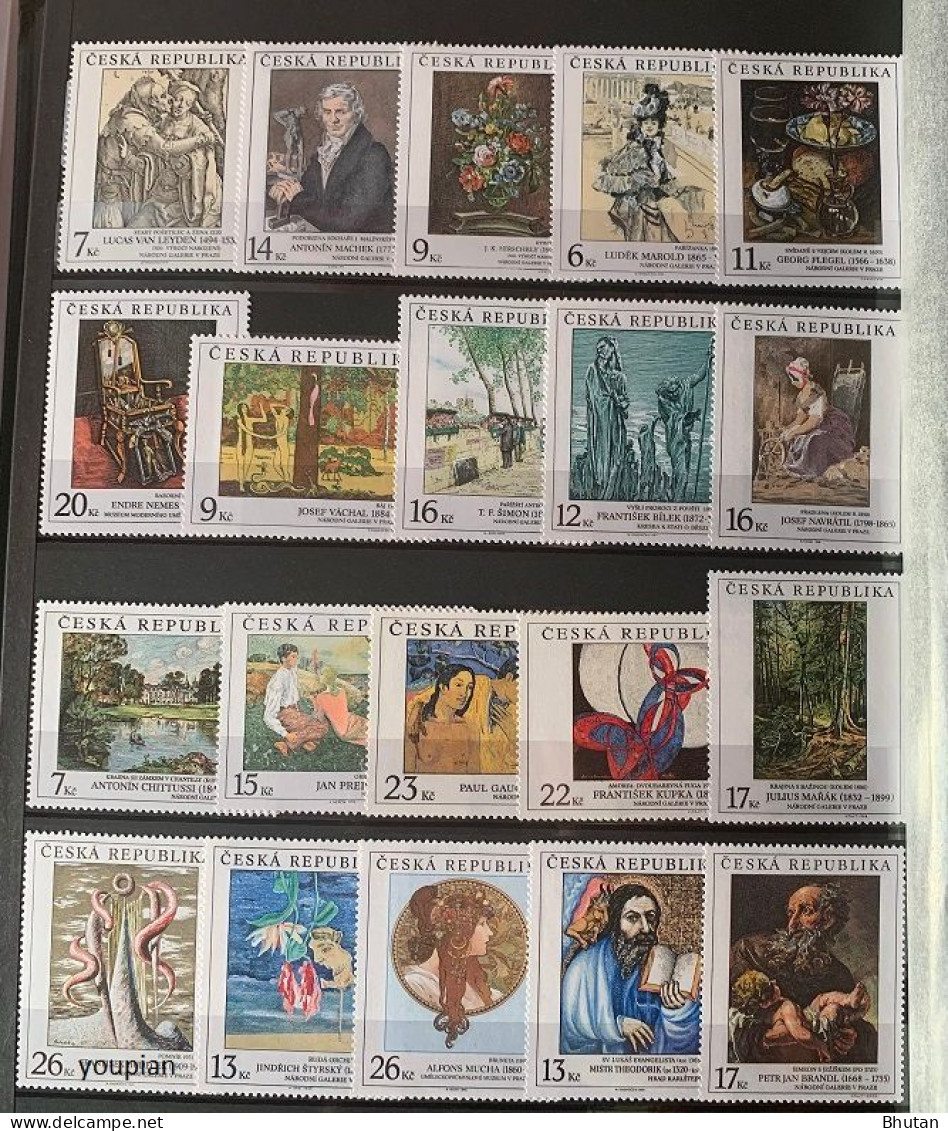 Czechoslovakia and Czechia 1966-2020, Art on Stamps, MNH Stamps Set