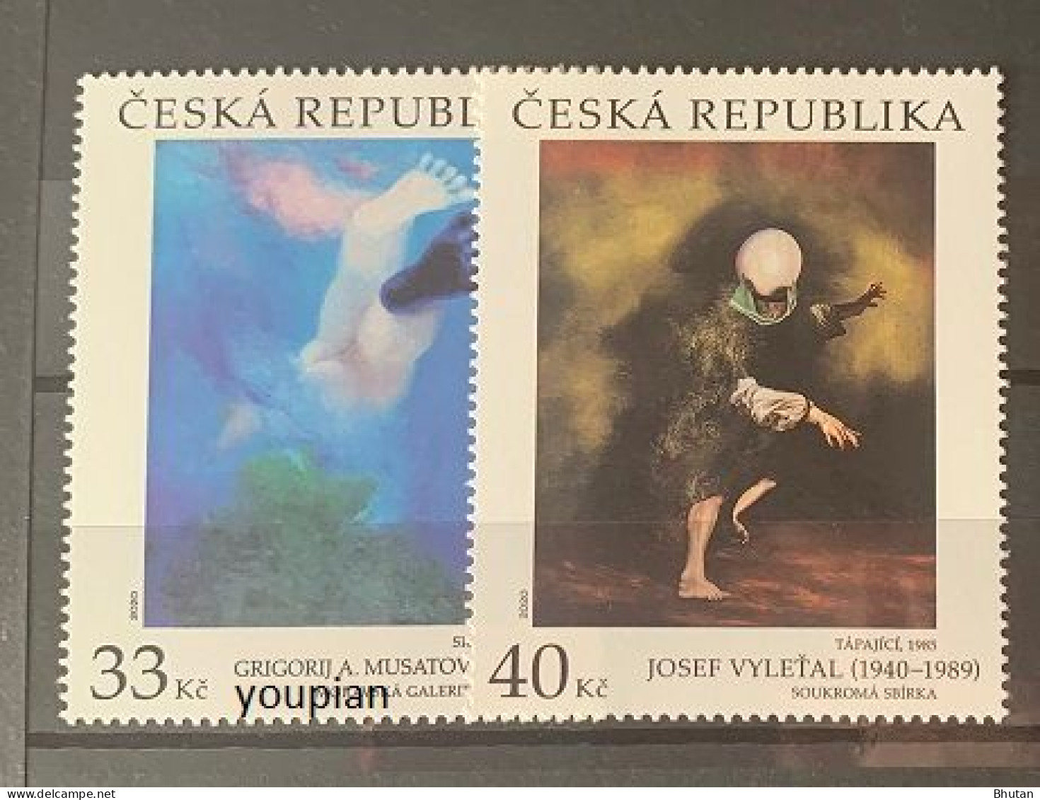 Czechoslovakia and Czechia 1966-2020, Art on Stamps, MNH Stamps Set