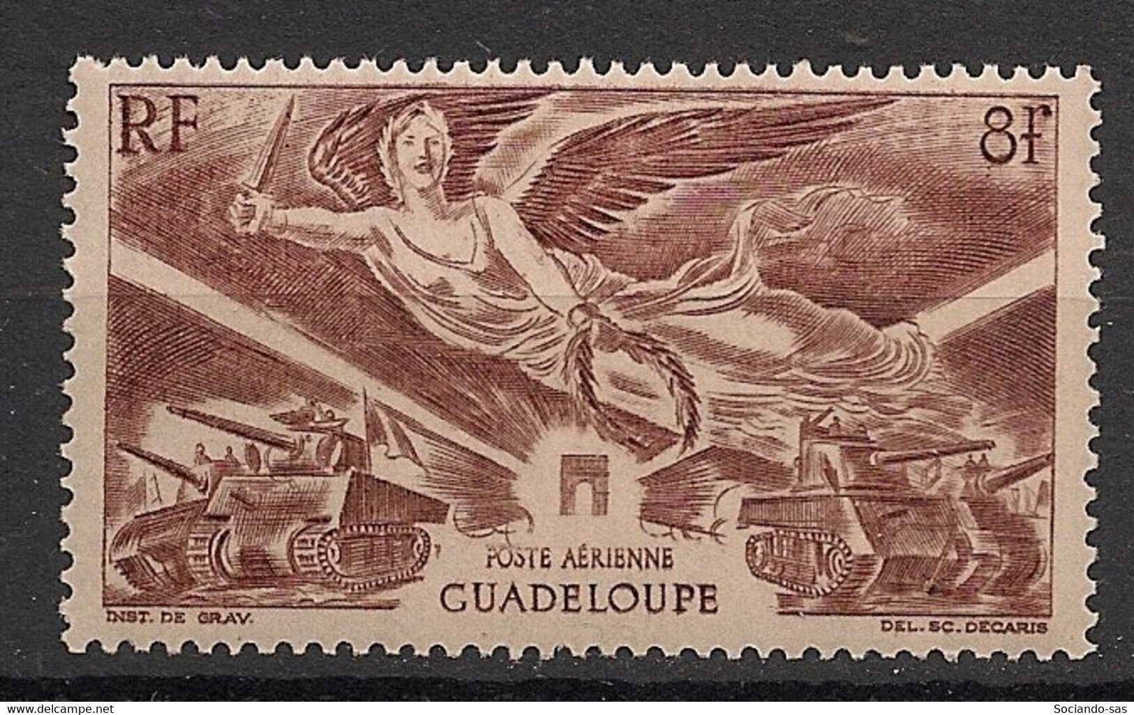 GUADELOUPE - 1945 - Poste Aérienne PA N°YT. 6 - Anniversaire De La Victoire WW2 - Neuf Luxe ** / MNH / Postfrisch - Airmail