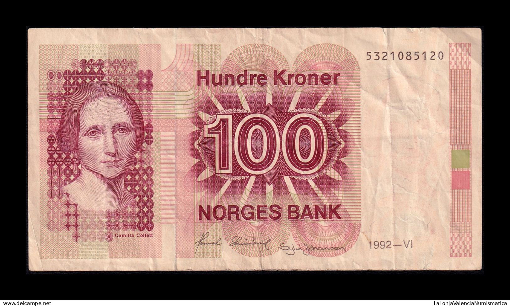 Noruega Norway 100 Kroner 1992 Pick 43d Mbc Vf - Norvège