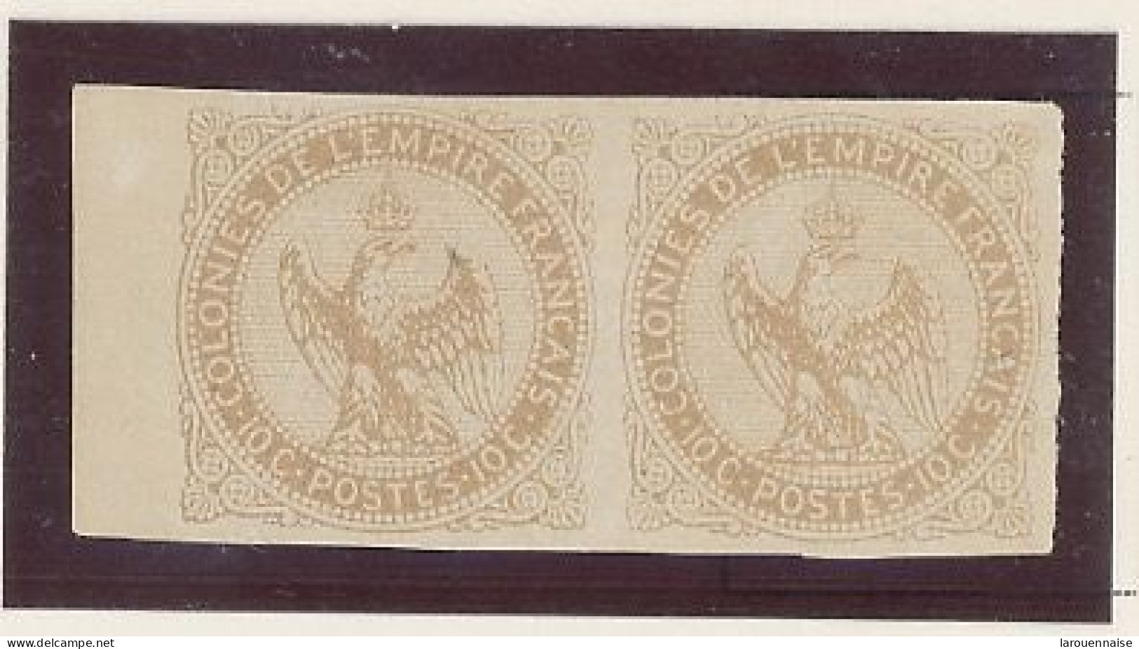 COLONIES GENERALES- N°3- 10c  BISTRE ( Paire ) N* BORD DE FEUILLE   -TYPE AIGLE - Keizerarend