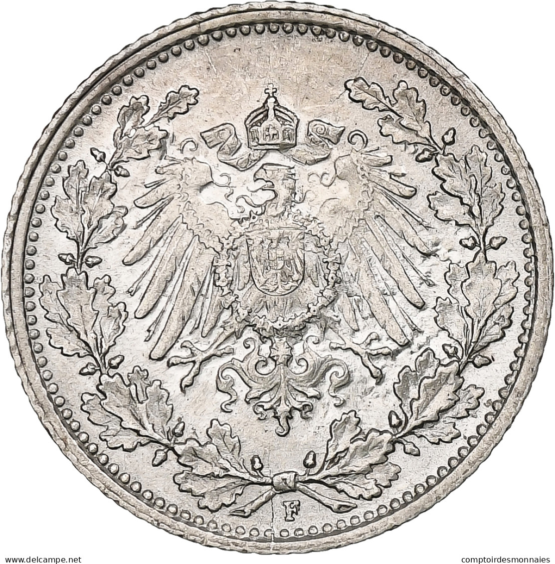 Empire Allemand, 1/2 Mark, 1916, Stuttgart, Argent, SUP+, KM:17 - 1/2 Mark