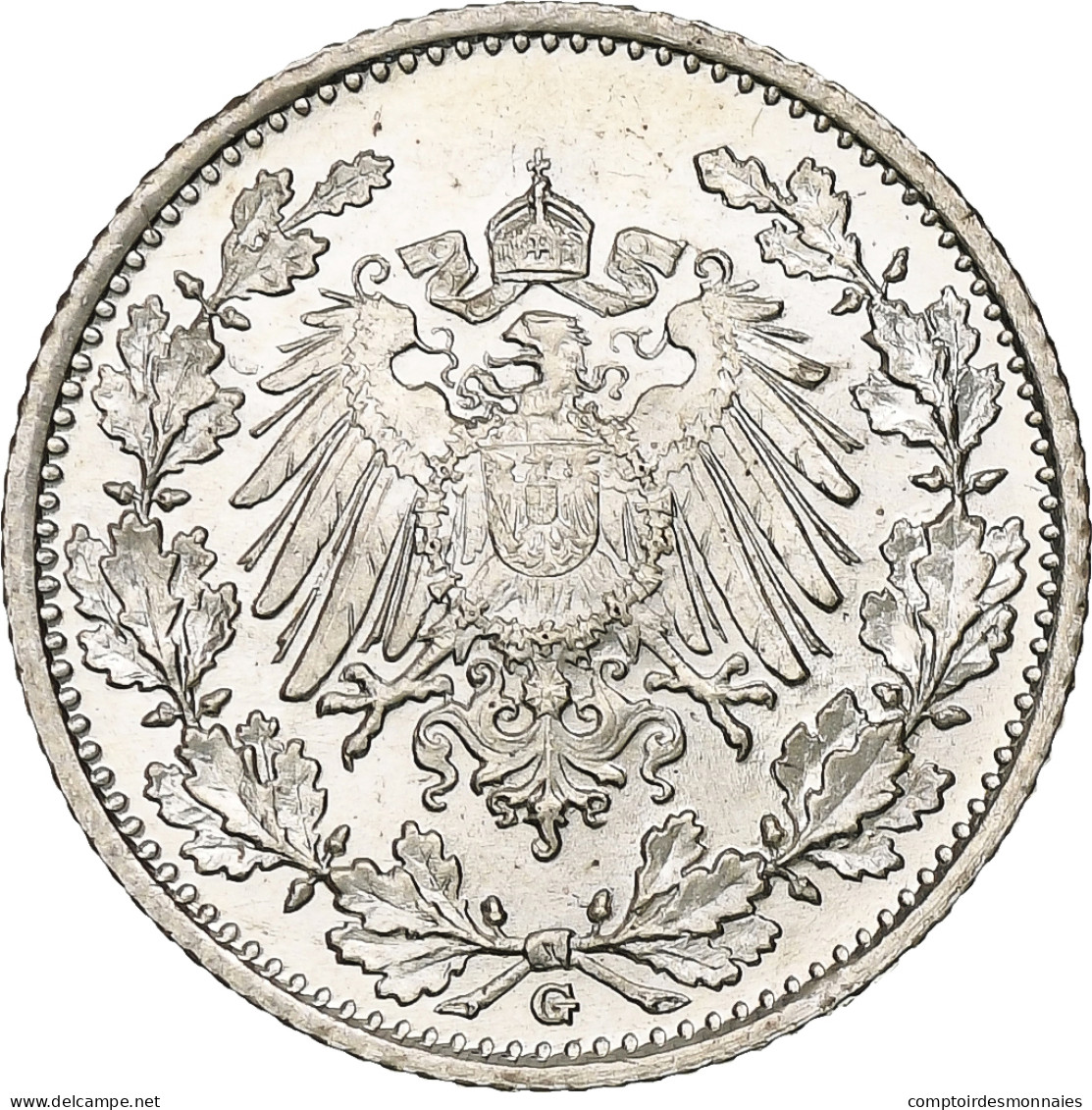 Empire Allemand, 1/2 Mark, 1916, Karlsruhe, Argent, SUP+, KM:17 - 1/2 Mark