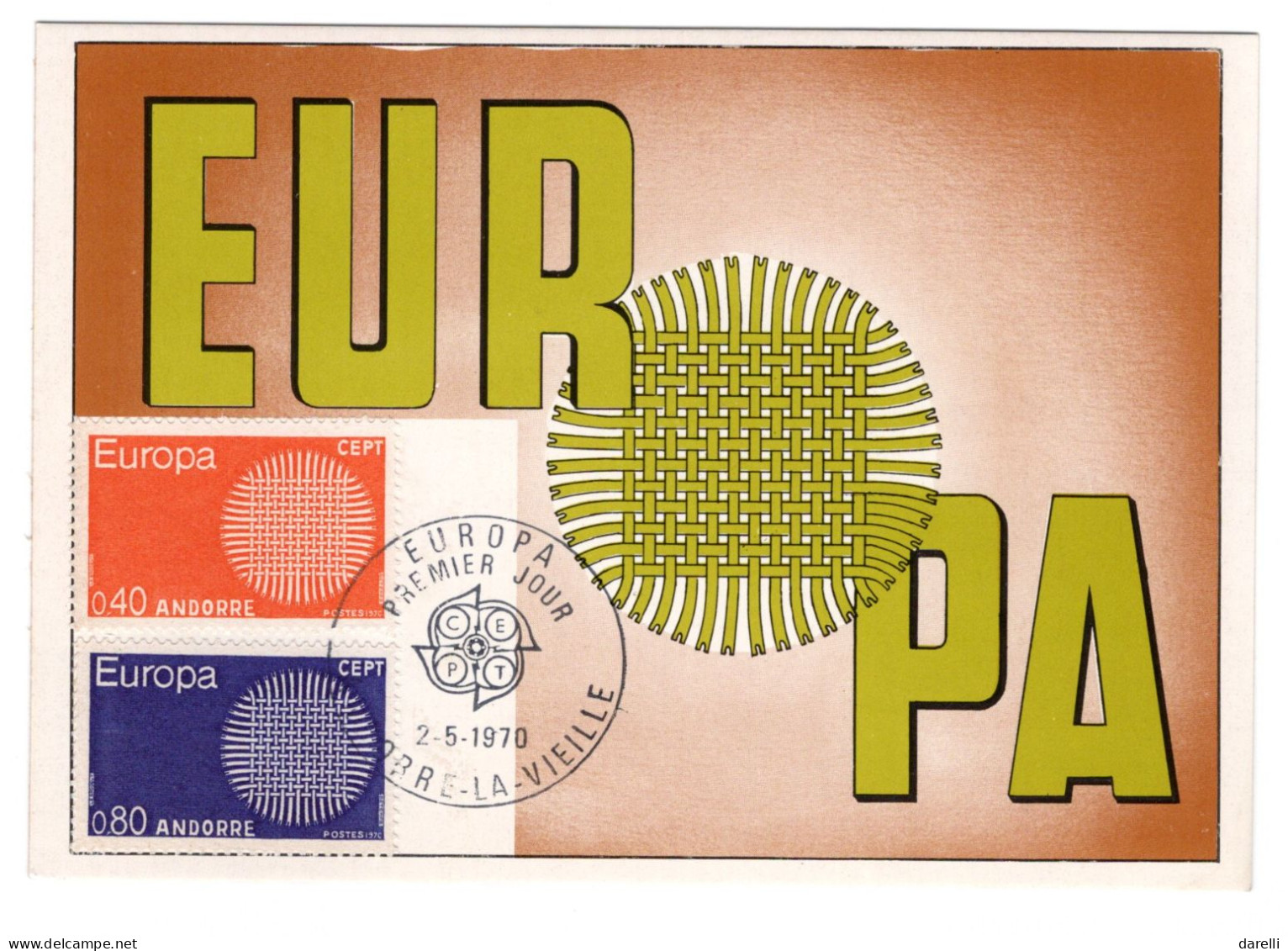 Carte Maximum Andorre 1970 - Europa 1970 -  YT 202 Et 203 - Maximum Cards