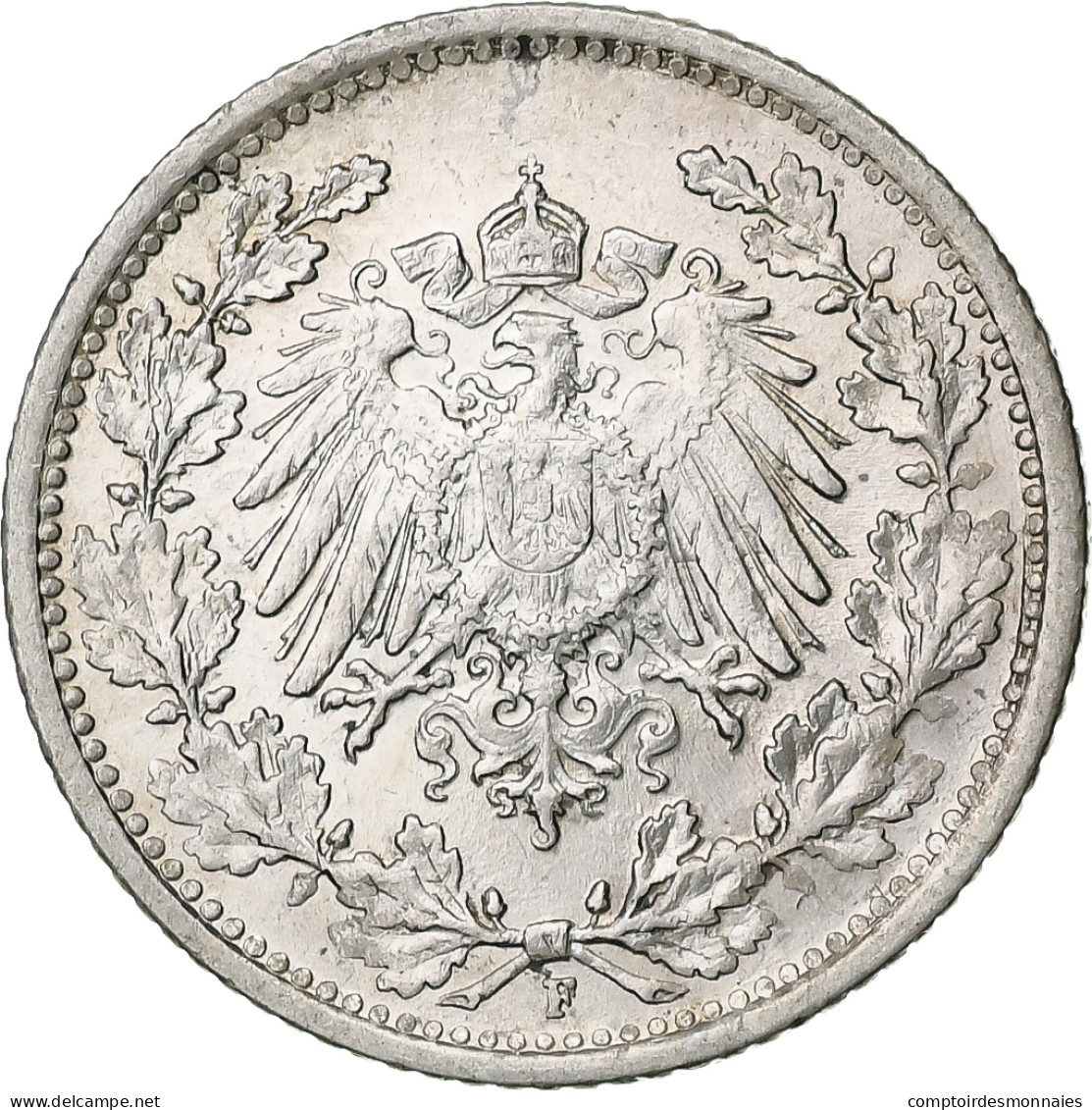 Empire Allemand, 1/2 Mark, 1916, Stuttgart, Argent, SUP+, KM:17 - 1/2 Mark