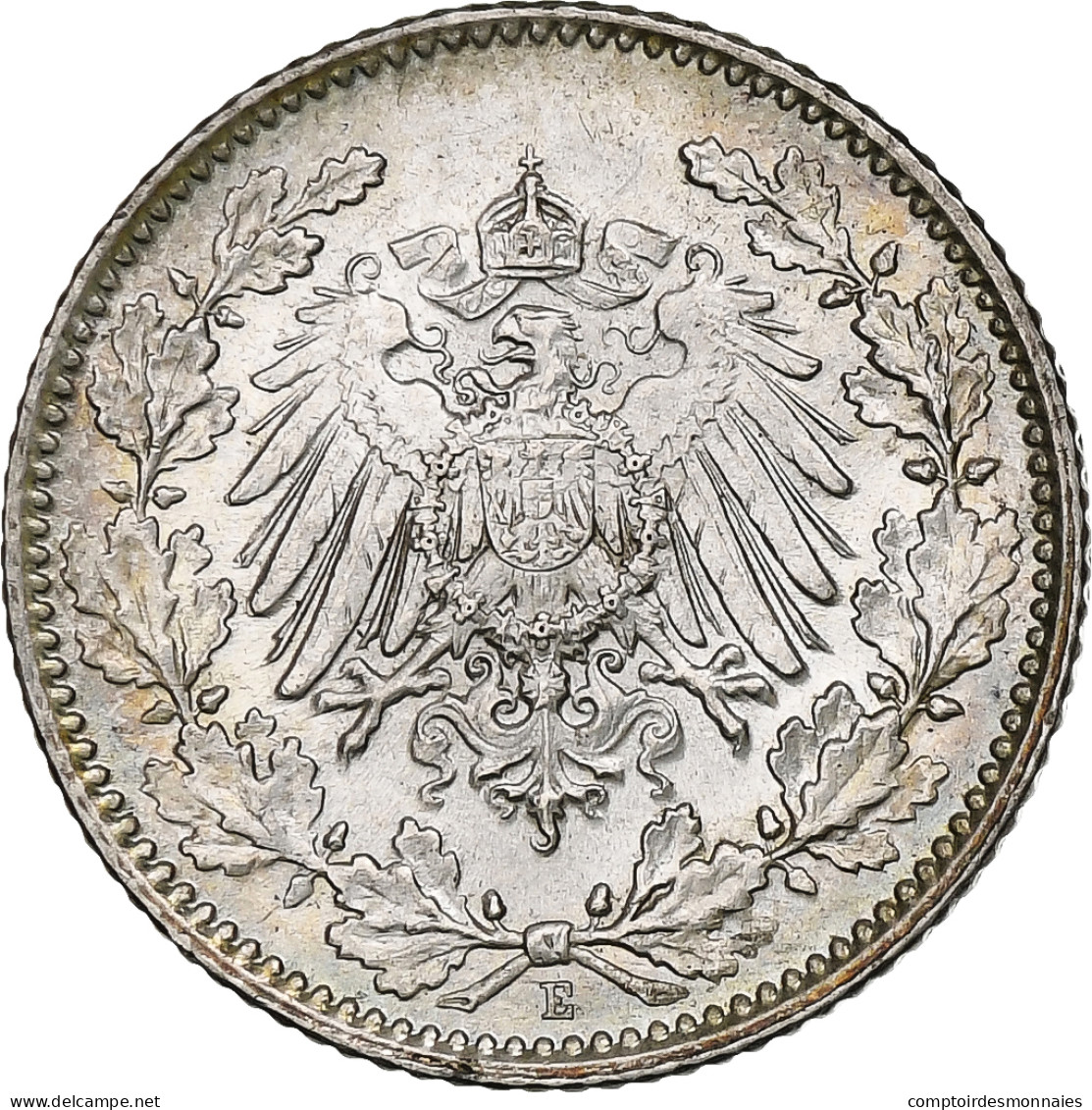 Empire Allemand, 1/2 Mark, 1916, Muldenhütten, Argent, SUP, KM:17 - 1/2 Mark