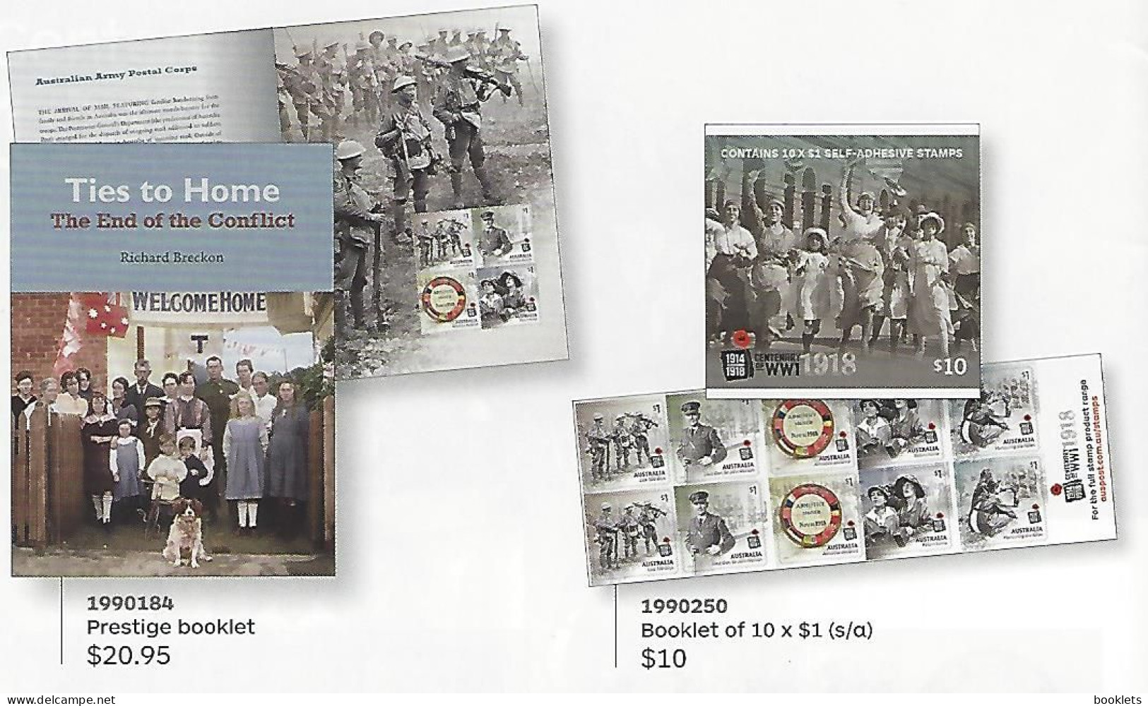 AUSTRALIA, 2017, Booklet 861/862, 1914-1918 Centenary Of WWI, Booklet + Prestige Book - Cuadernillos