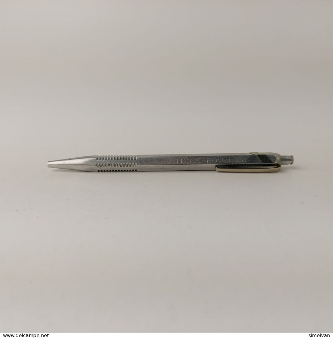 Vintage CRITERIUM 2707 Ballpoint Pen Blue Aluminum France Chrome Trim #5482 - Schreibgerät