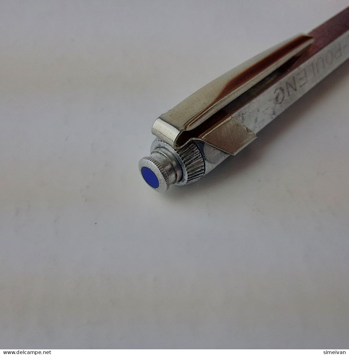 Vintage CRITERIUM 2707 Ballpoint Pen Blue Aluminum France Chrome Trim #5482