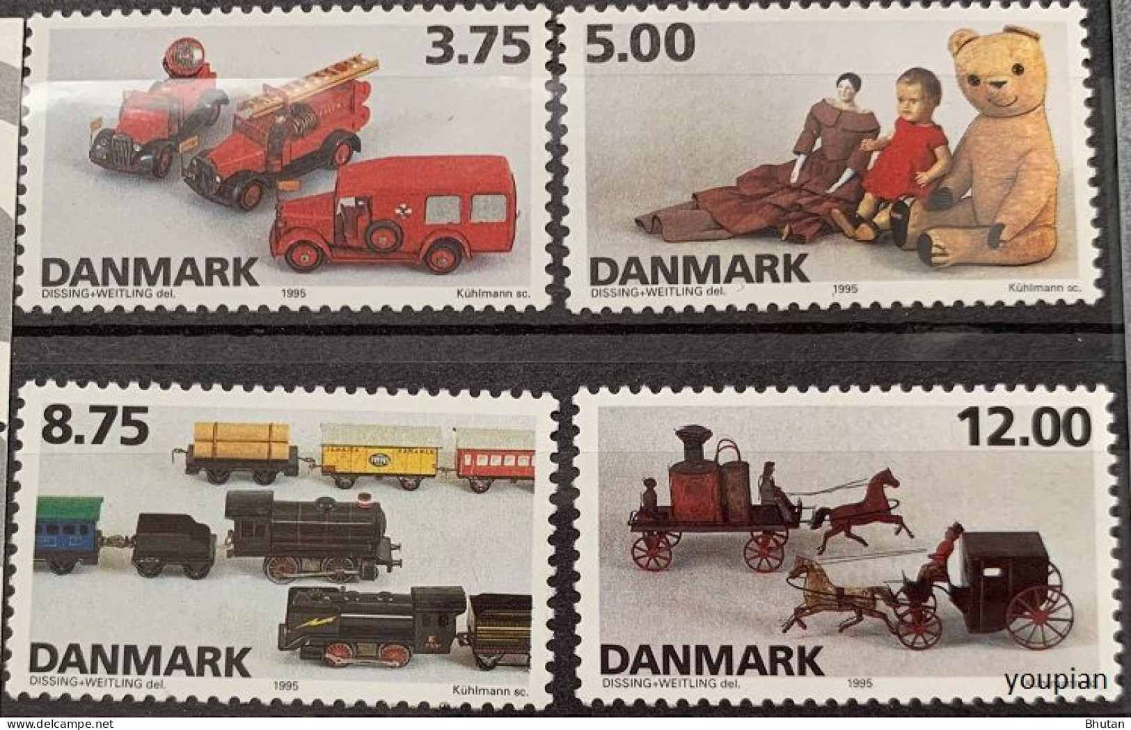 Denmark 1995, Old Toys, MNH Stamps Set - Unused Stamps