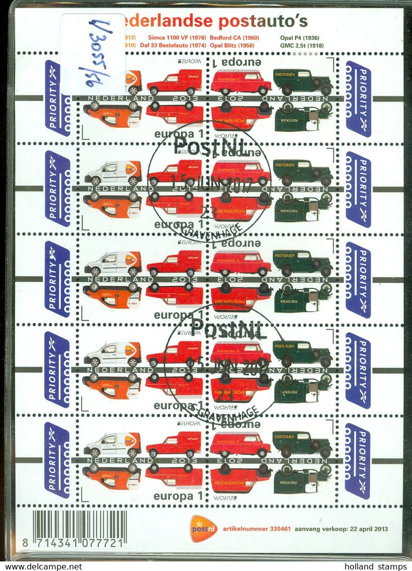NEDERLAND *  NVPH V 3055 - 3056 * EUROPA 1 * POSTAUTO'S * BLOK * Postfris Gestempeld * CAT. W. EURO 32,00 - Used Stamps