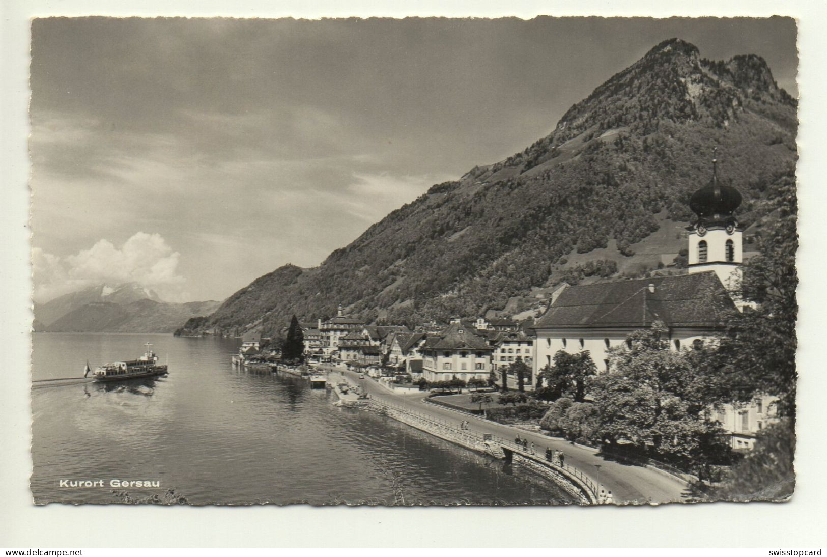 GERSAU Am Vierwaldstättersee Mit Pilatus Und Gersauerstock, Schiff, Verlag Photo-Bürgi Vitznau No. 989 - Gersau