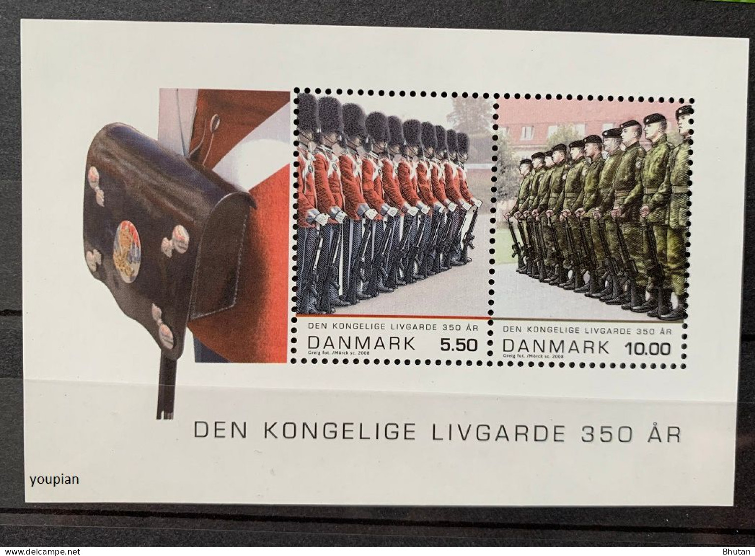 Denmark 2008, 350 Years Of Kings Guard, MNH S/S - Nuevos