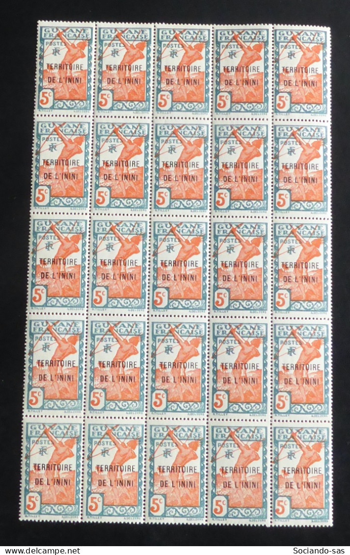 ININI - 1932-38 - N°YT. 4 - Archer 5c - Bloc De 25 - Neuf Luxe ** / MNH / Postfrisch - Ungebraucht