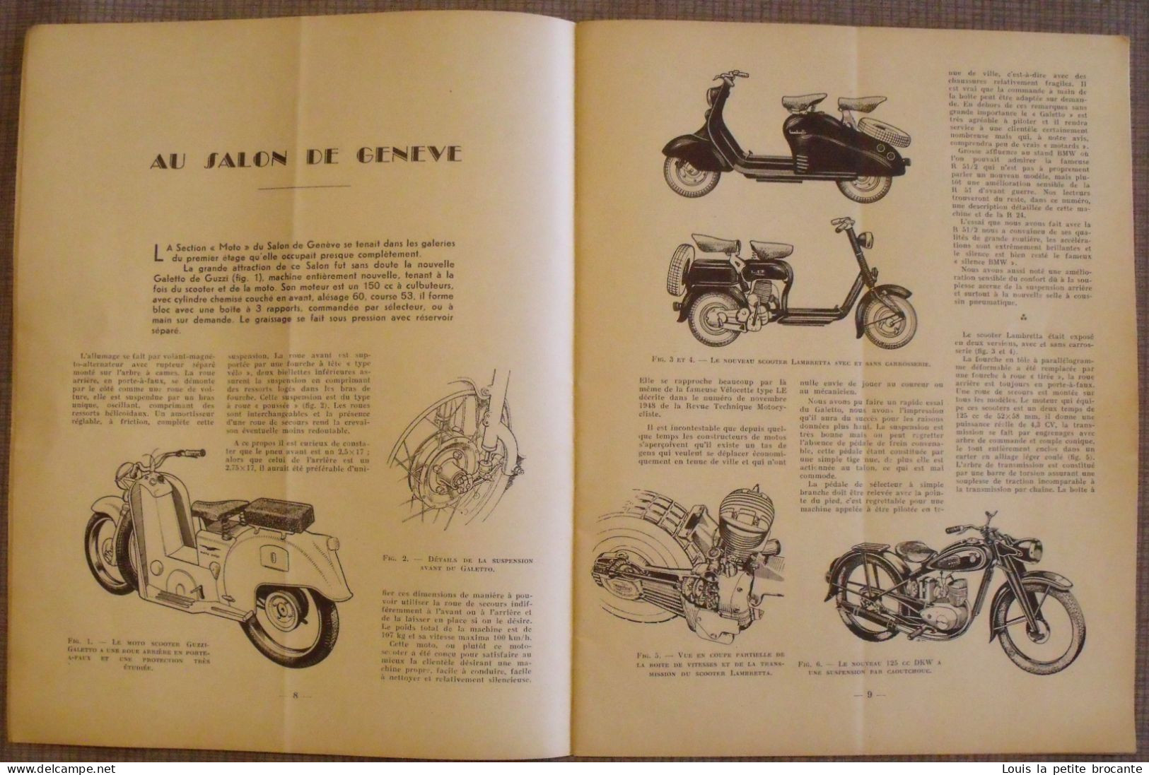 1 LIVRET "Revue Technique MOTOCYCLISTE" . Sommaire :  Salon De Genève, Les Nouvelles BMW R24 ET R51/2, TRIUMPH T.W.N 250 - Motorrad