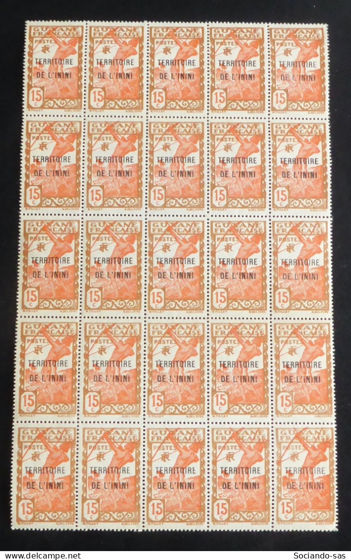 ININI - 1932-38 - N°YT. 6 - Archer 15c - Bloc De 25 - Neuf Luxe ** / MNH / Postfrisch - Nuovi