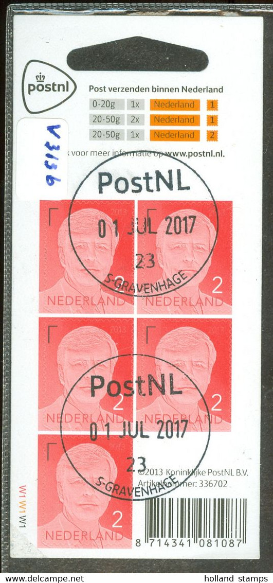 NEDERLAND 2013 * NVPH V 3136 * POSTZEGELBOEKJE 5 X 2 *  WILLEM-ALEXANDER * POSTFRIS GESTEMPELD * C.W. 20.00 - Usados