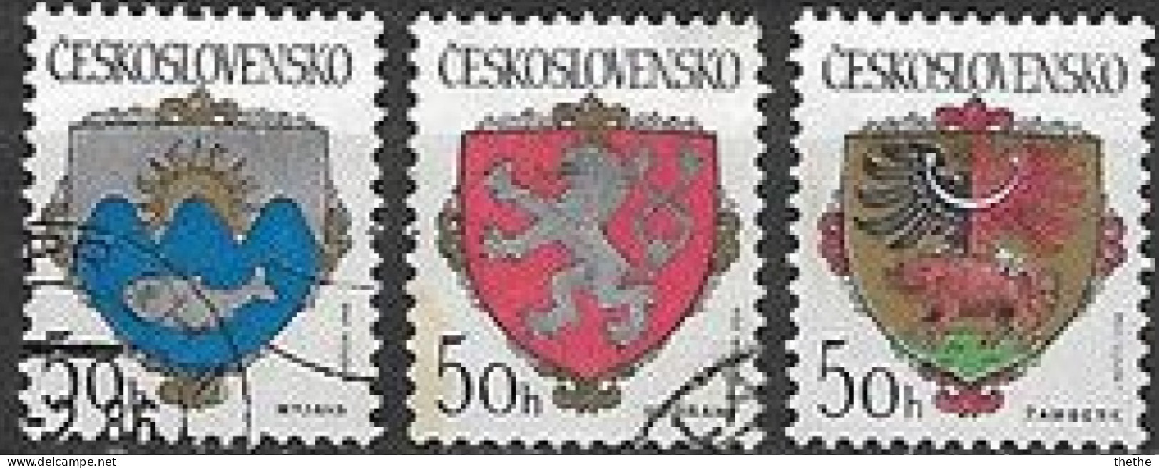 TCHECOSLOVAQUIE - Armoiries De Villes : Myjava - Vodnany - Zamberk - Used Stamps