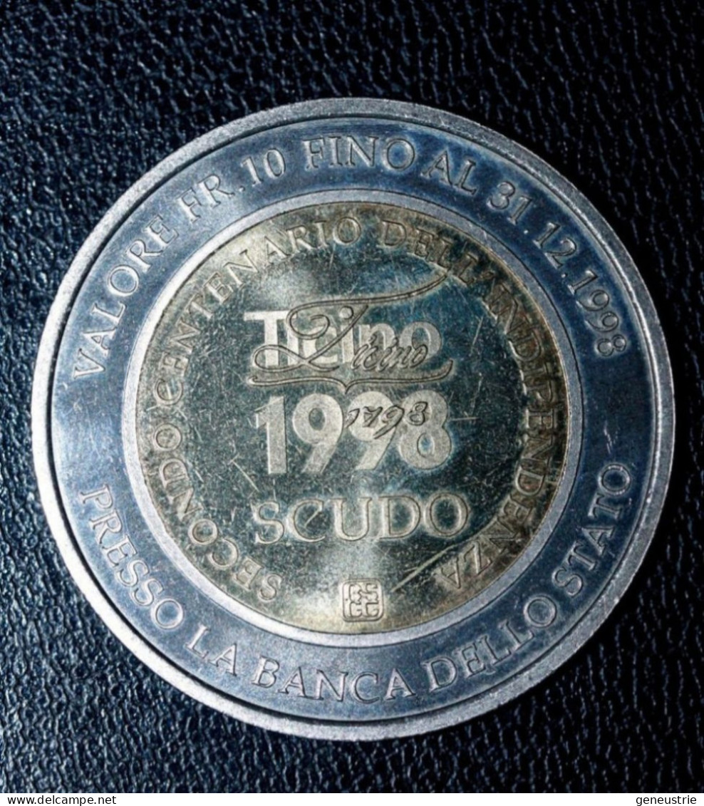 Jeton De Nécessité Suisse - Schweiz - Pièce De 1 Scudo Ayant Valeur De 10 Fr / République Et Canton Du Tessin (Ticino) - Monedas / De Necesidad