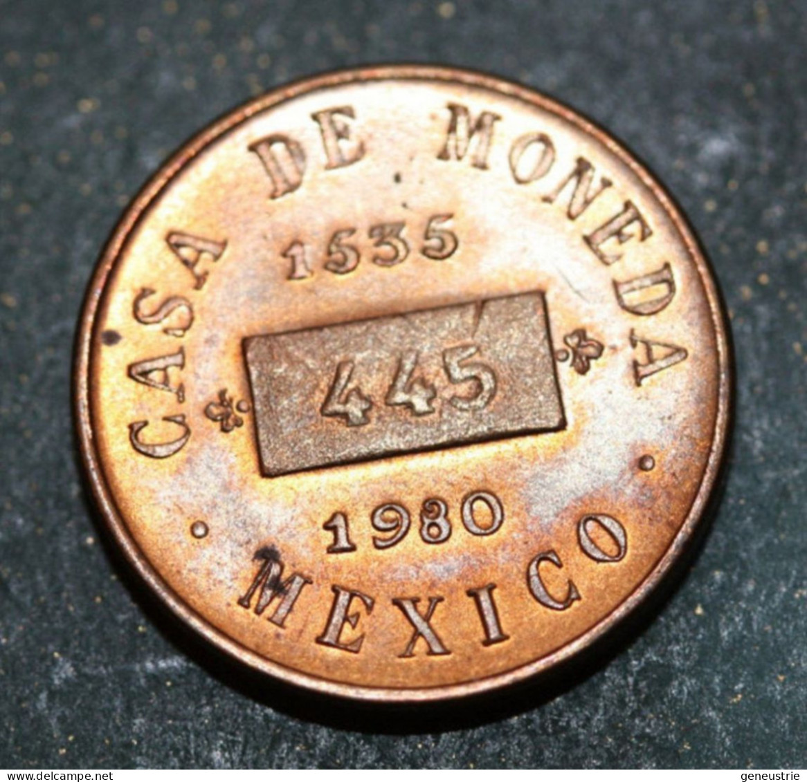 Rare Jeton Monétaire Numéroté De "Casa De Moneda - Mexico - 1535-1980" Mexique - Mexican Token - Monetari / Di Necessità