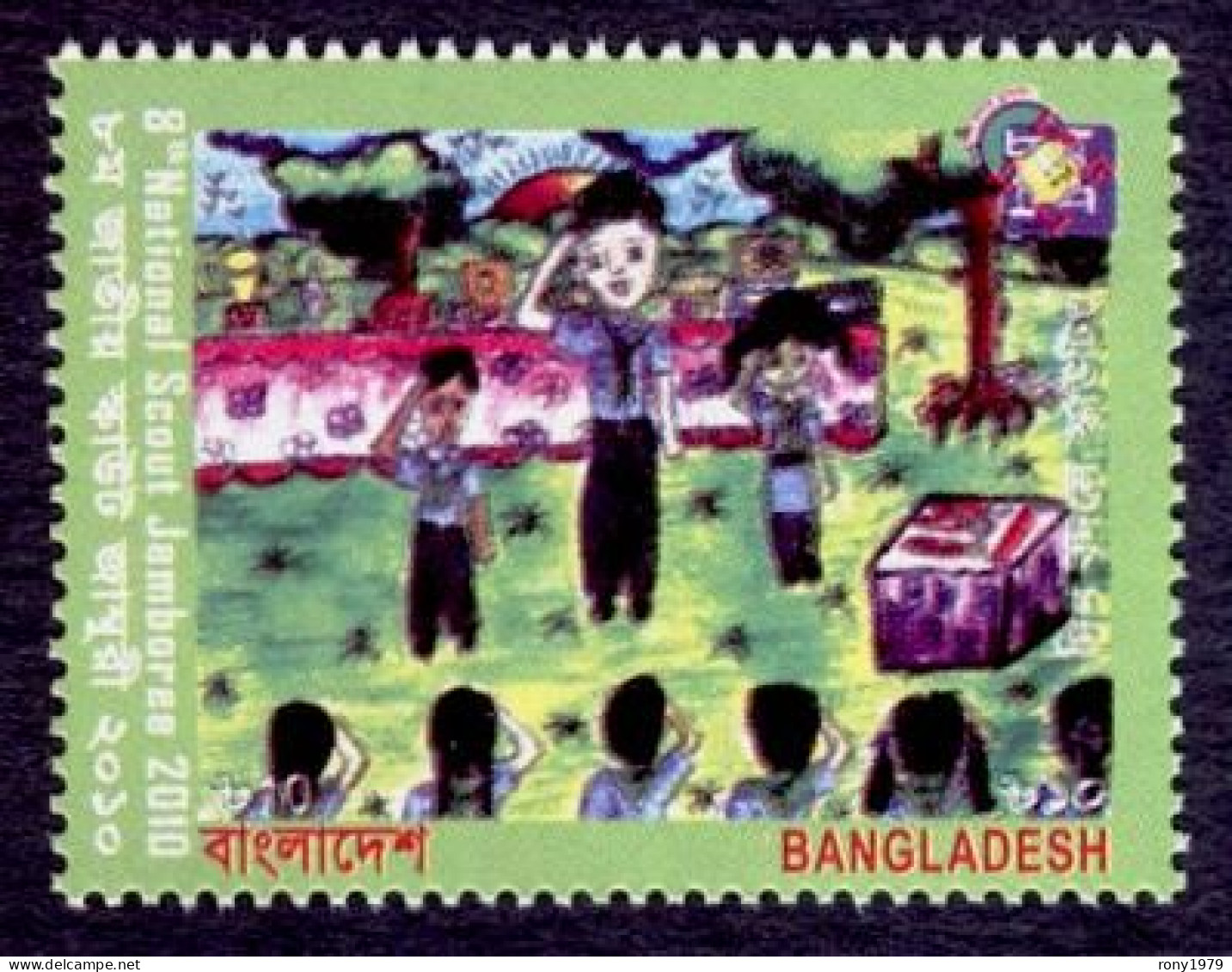 2010 Bangladesh Full Year Set Pack Collection 15 Stamp 8 MS Scout Buddha Cricket Flower Tiger Elephant Bird Women FREE S