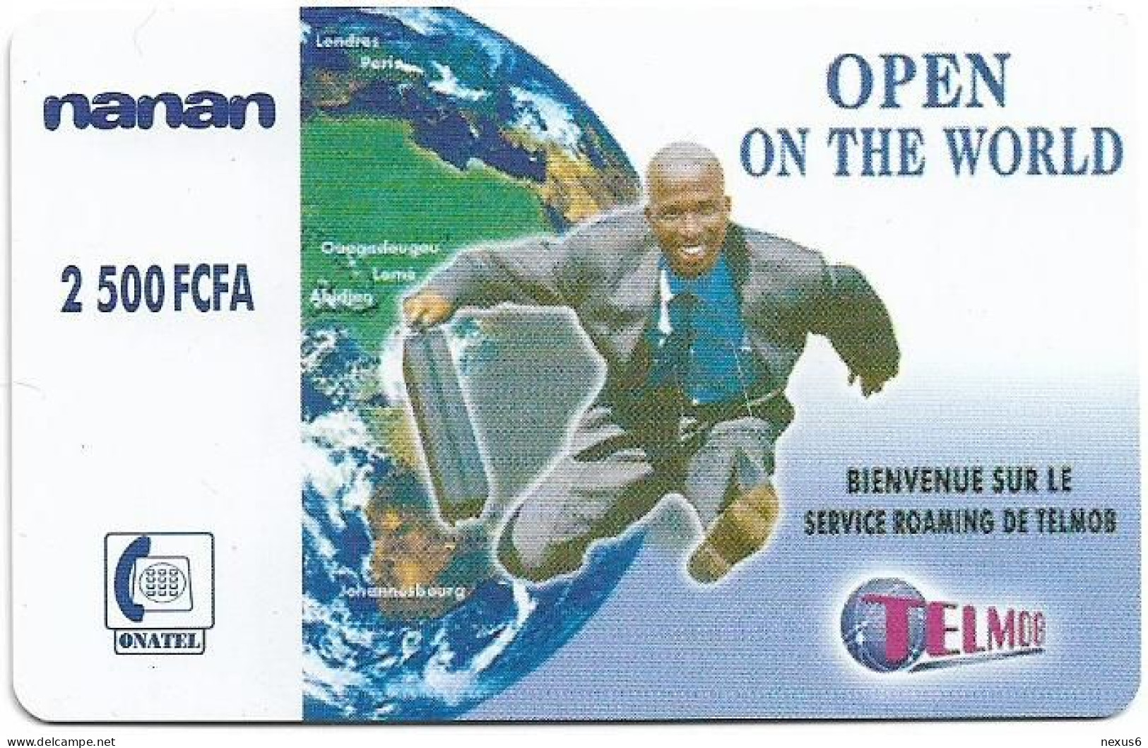 Burkina Faso - Onatel - Telmob-Nanan - Open On The World, GSM Refill 2.500CFA, Used - Burkina Faso