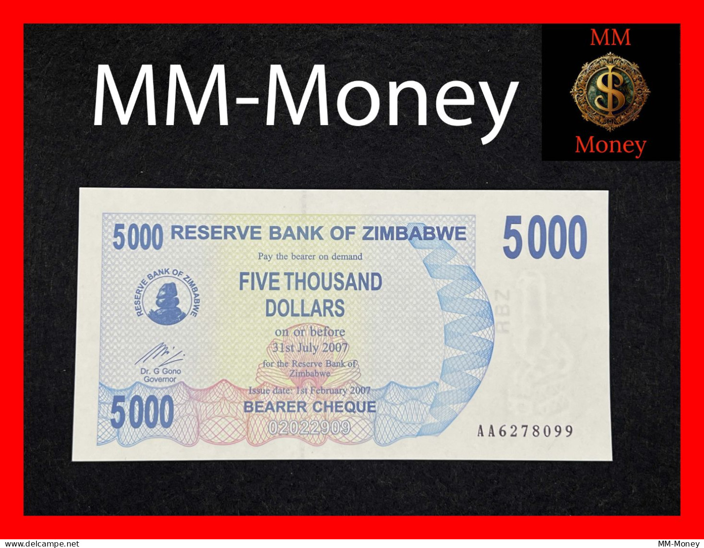 ZIMBABWE 5.000   5000 $  1.2.2007  P. 45    UNC - Zimbabwe