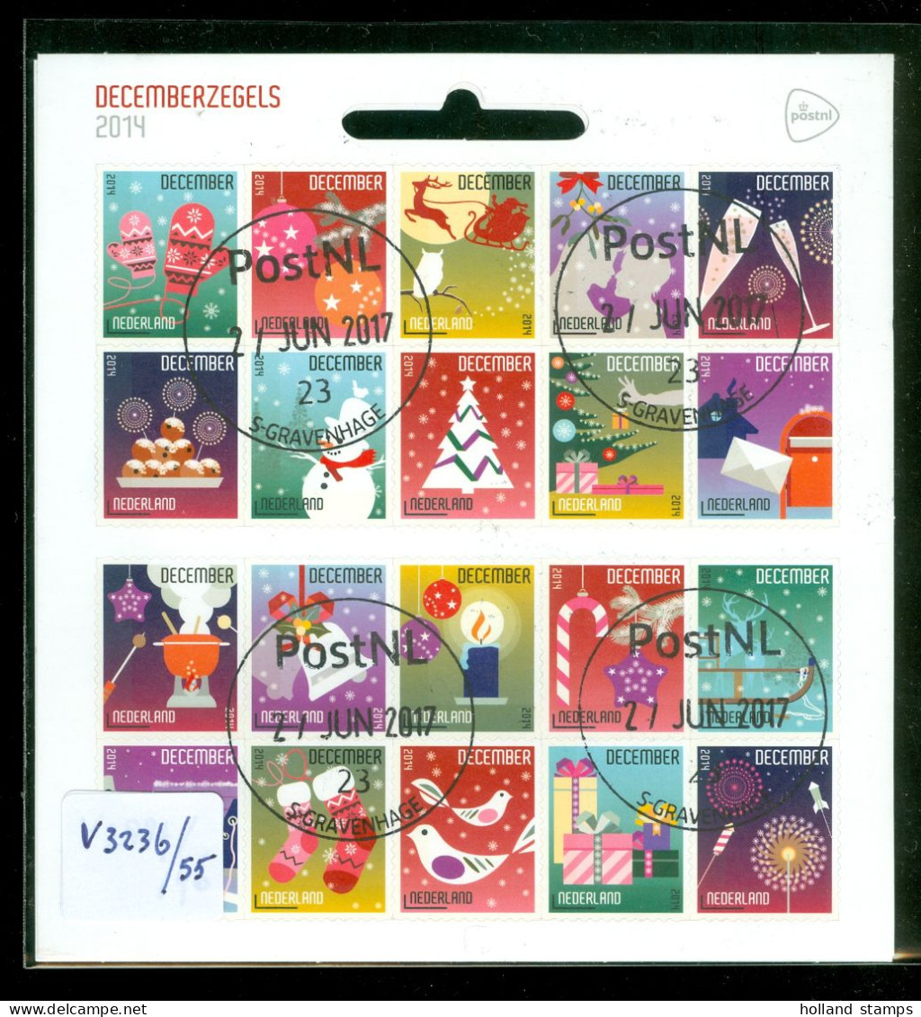 NEDERLAND *  NVPH V 3236 - 3255 * KERST * CHRISTMAS * NOEL * BLOK * NETHERLANDS * POSTFRIS GESTEMPELD * C.W. EURO 25.00 - Used Stamps
