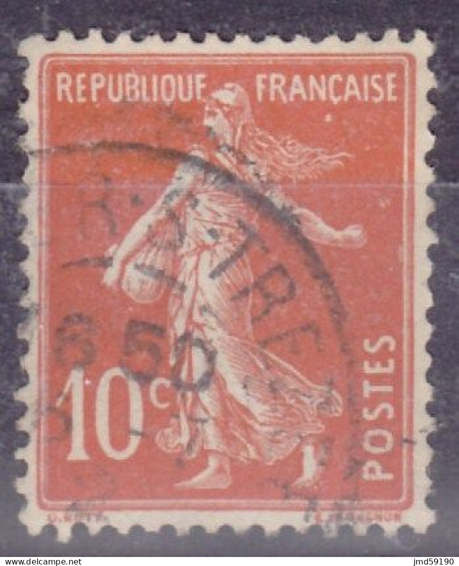 VARIETE ANNEAU LUNE Sur Semeuse N°138 10c Rouge Oblitéré - Usados