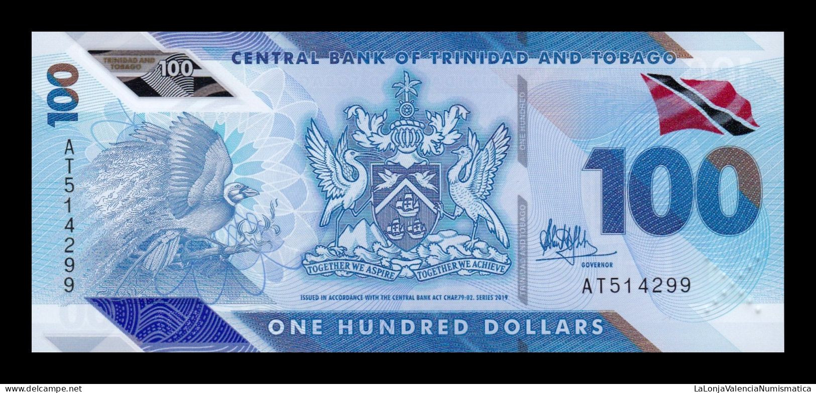 Trinidad & Tobago 100 Dollars 2019 Pick 65 Polymer Sc Unc - Trinité & Tobago
