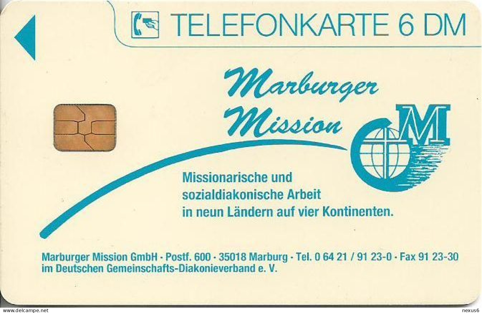 Germany - Marburger Mission - O 0083 - 01.1995, 6DM, 1.000ex, Used - O-Series: Kundenserie Vom Sammlerservice Ausgeschlossen