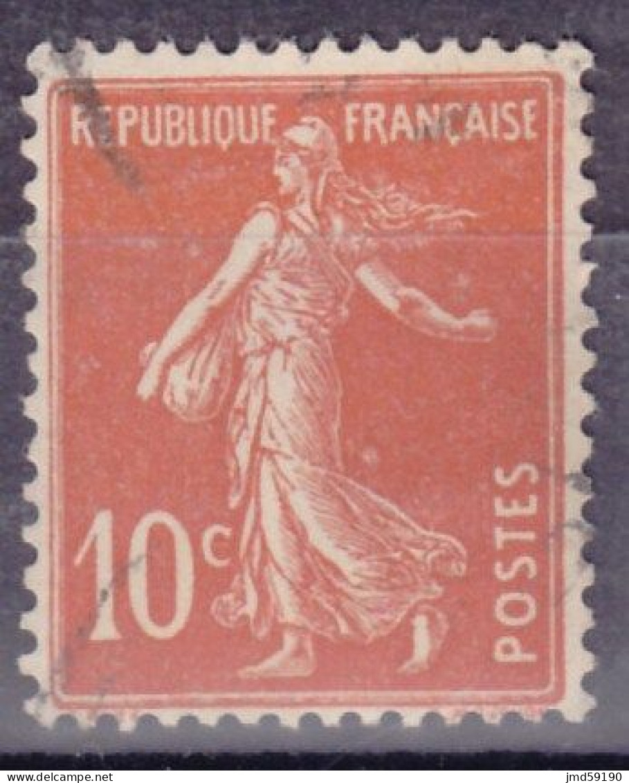 VARIETE ANNEAU LUNE Sur Semeuse N°138 10c Rouge Oblitéré - Used Stamps