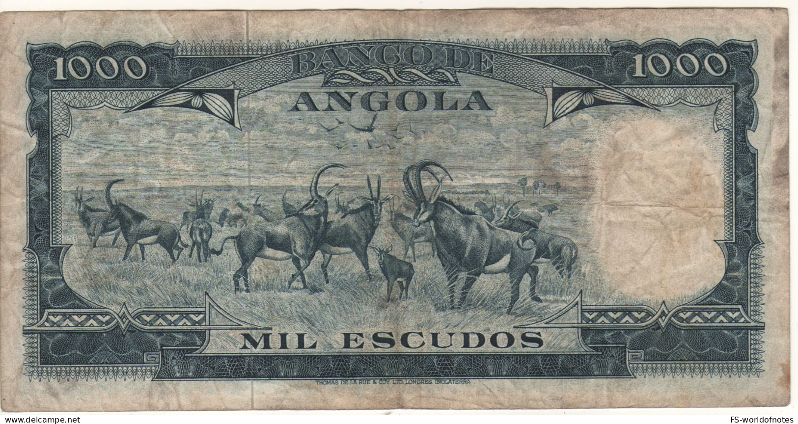 ANGOLA 1'000 Escudos  P98 Dated 10.06.1970 (Americo Tomás -  Mabubas Dam + Palancas Negras At Back ) - Angola