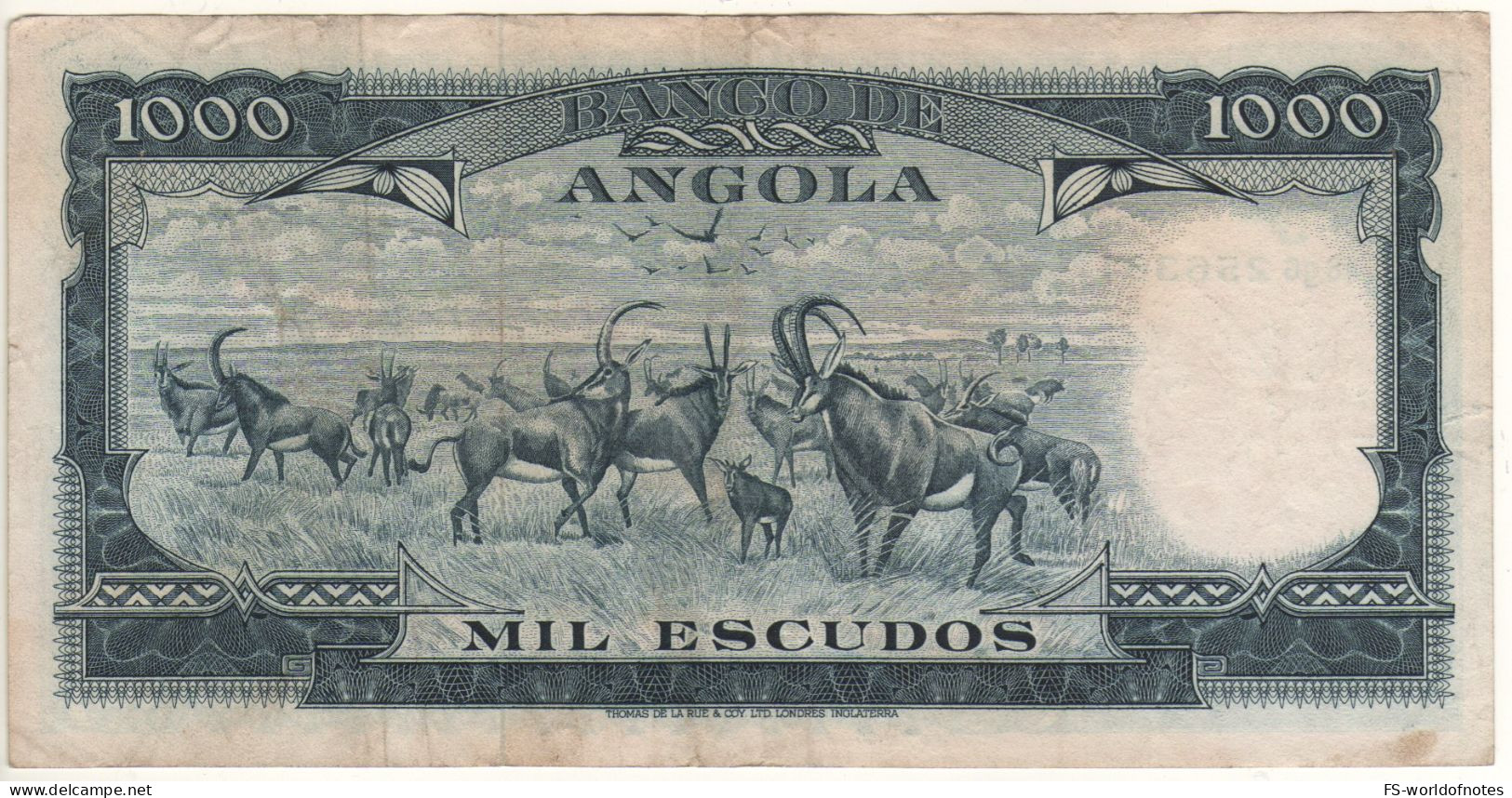 ANGOLA 1'000 Escudos  P98 Dated 10.06.1970 (Americo Tomás -  Mabubas Dam + Palancas Negras At Back ) - Angola