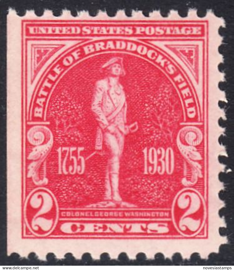 !a! USA Sc# 0688 MNH SINGLE (left Side Cut / A2) - Braddocks Fields - Neufs