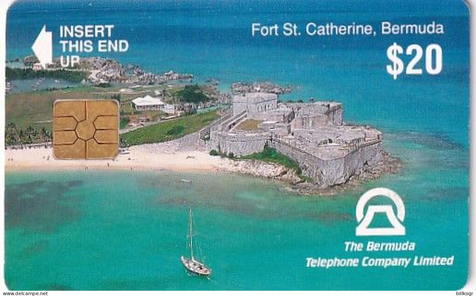 BERMUDA ISL. - Fort St. Catherine(reverse A With CN), First Chip Issue $20, Used - Bermudes