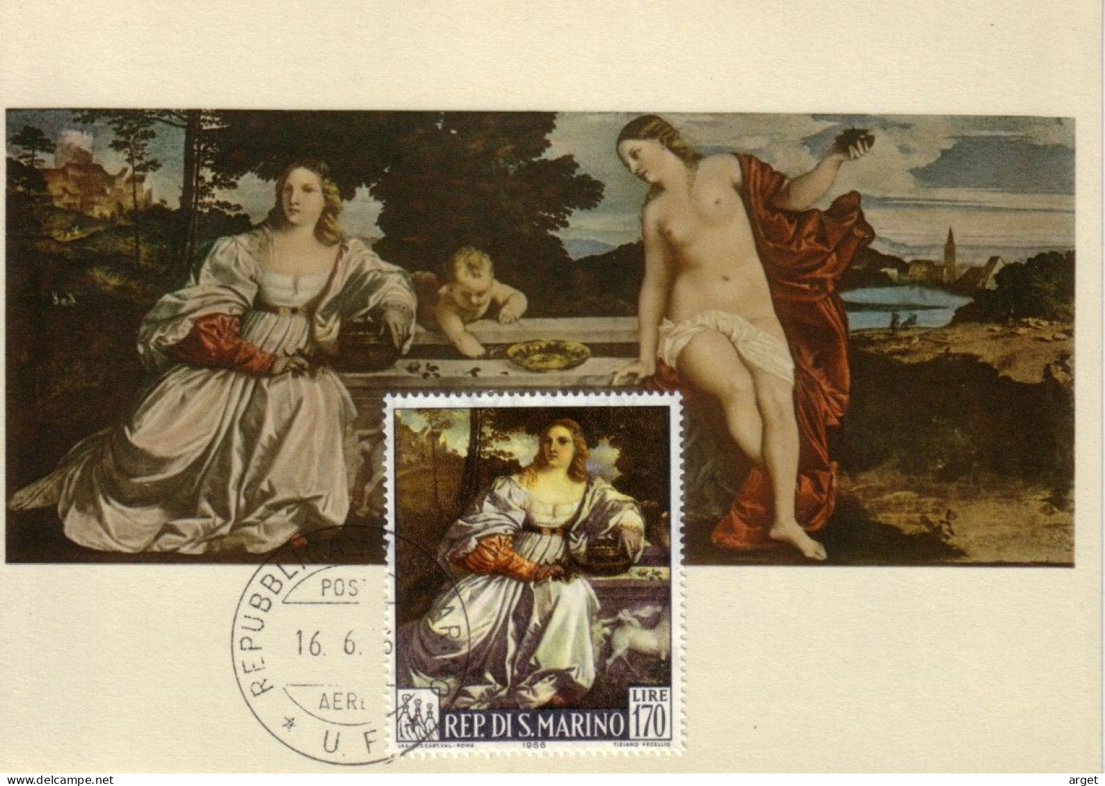 Carte-Maximum SAINT-MARIN N°Yvert 675  - TITIEN - Amour Sacré Et Amour Profane - Autres & Non Classés