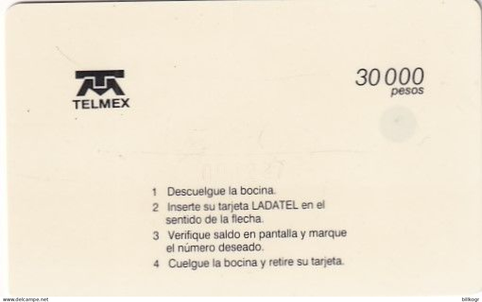 MEXICO - Piramide Maya, GPT Field Trial Card(30000 Pesos), Used - Mexique