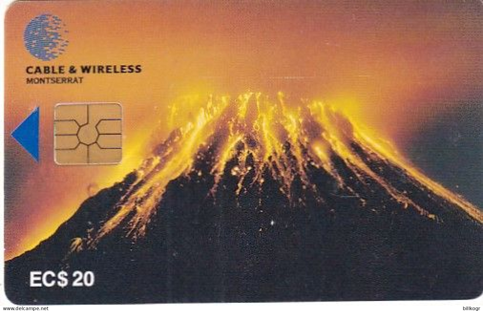 MONTSERRAT ISL. - Soufriere Hills Volcano, First Chip Issue EC$20, Used - Montserrat